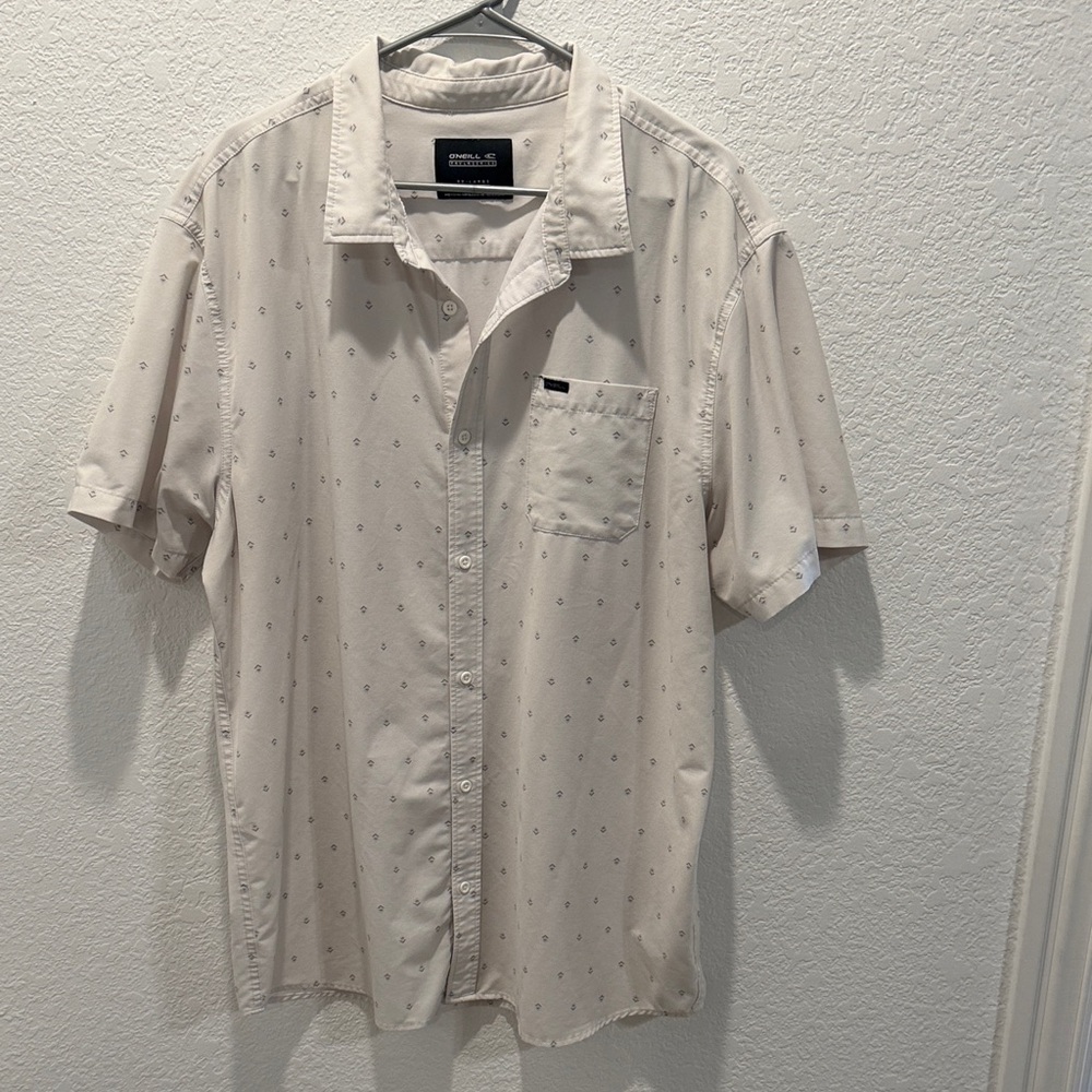 O’neill Men's Light Cream Button Down Shirt